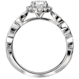 *** Lab Grown Diamond *** Halo Semi Mount Ring