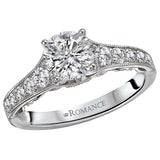 *** Lab Grown Diamond *** Peg Head Semi-Mount Diamond Ring