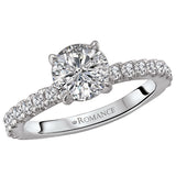 *** Lab Grown Diamond *** Peg Head Semi-Mount Diamond Ring