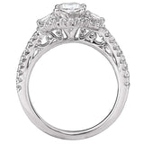 *** Lab Grown Diamond *** Halo Semi-Mount Diamond Ring