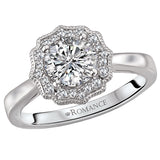 *** Lab Grown Diamond *** Halo Semi-Mount Diamond Ring