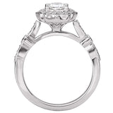 *** Lab Grown Diamond *** Halo Semi-Mount Diamond Ring