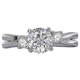 *** Lab Grown Diamond *** 3-Stone Semi-Mount Diamond Ring