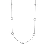Open Circle and Bezel Chain Necklace