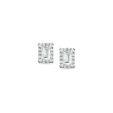 Emerald Cut Simulated Diamond Stud Earrings