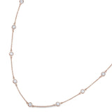 Bezel Set Simulated Diamond Station Chain