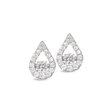 Teardrop Shaped Dancing Stone Stud Earrings