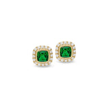 Cushion Cut May Birthstone Stud Earrings