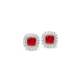 Cushion Cut July Birthstone Stud Earrings
