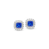 Cushion Cut September Birthstone Stud Earrings