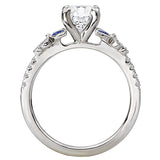 *** Lab Grown Diamond *** Sapphire and Diamond Semi-Mount Ring