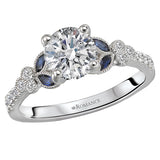 *** Lab Grown Diamond *** Sapphire and Diamond Semi-Mount Ring