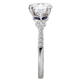Sapphire and Diamond Semi-Mount Engagement Ring