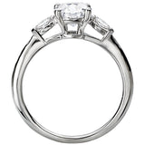 *** Lab Grown Diamond *** Diamond Semi-Mount 3-Stone Engagement Ring
