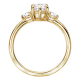 Three Stone Semi-Mount Diamond Engagement Ring