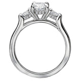 *** Lab Grown Diamond *** 3-Stone Semi-Mount Diamond Ring