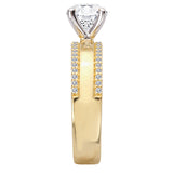 Wide Band Semi-Mount Diamond Engagement Ring