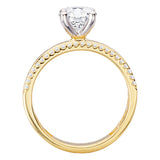 Wide Band Semi-Mount Diamond Engagement Ring