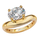 Solitaire Hidden Halo Diamond Engagement Ring