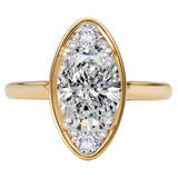 Moval-Shape, Oval Diamond Semi-Mount Engagement Ring