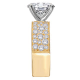 Broad Band Shank Semi-Mount Lab Grown Diamond Engagement Ring