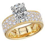 Broad Band Shank Semi-Mount Lab Grown Diamond Engagement Ring