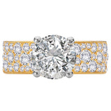 Broad Band Shank Semi-Mount Diamond Engagement Ring