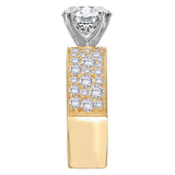 Broad Band Shank Semi-Mount Diamond Engagement Ring