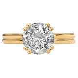 Double Ring Band and Double Prong Diamond Engagement Rin