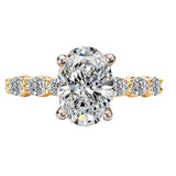 4 Prong Peg Head Semi-Mount Diamond Engagment Ring