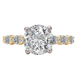 4 Prong Peg Head Semi-Mount Diamond Engagment Ring