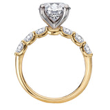 4 Prong Peg Head Semi-Mount Diamond Engagment Ring