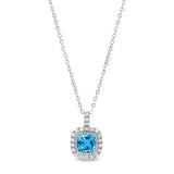 Cushion Cut December Birthstone Pendant