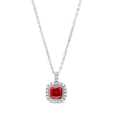 Cushion Cut January Birthstone Pendant