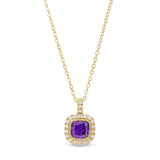 Cushion Cut February Birthstone Pendant