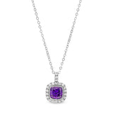 Cushion Cut February Birthstone Pendant