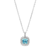 Cushion Cut March Birthstone Pendant