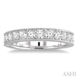 1 Ctw Round Cut Diamond Wedding Band in 14K White Gold