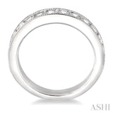 1 Ctw Round Cut Diamond Wedding Band in 14K White Gold