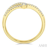 1/4 Ctw Round Cut Diamond Interlocked Twin Chevron Fashion Ring in 14K Yellow Gold