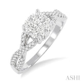 5/8 ctw Lovebright Round Cut Diamond Engagement Ring in 14K White Gold