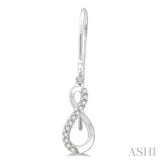 1/10 Ctw Figure Eight Round Cut Diamond Infinity Petite Earrings in 10K White Gold