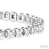 5 Ctw Square Shape Round Cut Diamond Tennis Bracelet in 14K White Gold