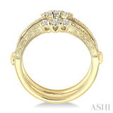 1/2 Ctw Round Cut Diamond Insert Ring in 14K Yellow Gold.