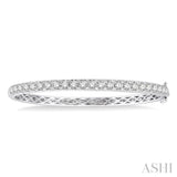 3 ctw Round Cut Diamond Bangle in 14K White Gold