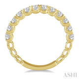 1.00 ctw Lattice Round Cut Diamond Wedding Band in 14K Yellow Gold