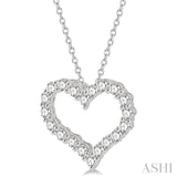 2 Ctw Heart Shape Round Cut Diamond Pendant With Chain in 14K White Gold