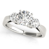Three Stone Ring - 14K, Size 7.0 (Setting Only)