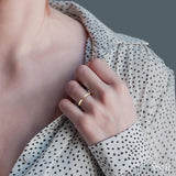 1/10 Ctw Open Center Round Cut Diamond Stackable Petite Ring in 10K Yellow Gold