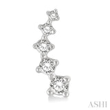 1/10 Ctw Round Cut Diamond Petite Fashion Climbers in 10K White Gold
